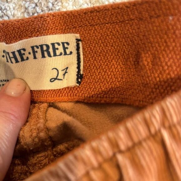 We the Free brown corduroy flare pants with side zipper 27” waist - Picture 4 of 4
